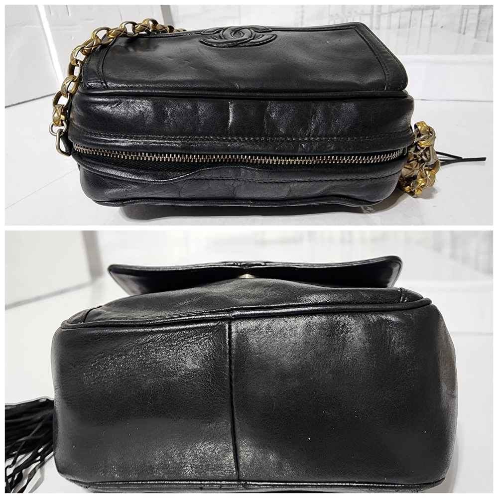 Chanel Lambskin Vintage Mini Fringe Camera Bag Black - Picture 11 of 15